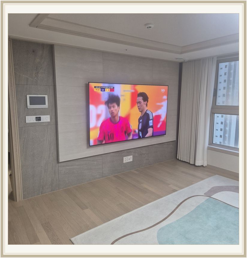 분당 · 죽전동 · 상현동 벽걸이TV 설치 시 화면 위치를 참고할 수 있는 사진 1