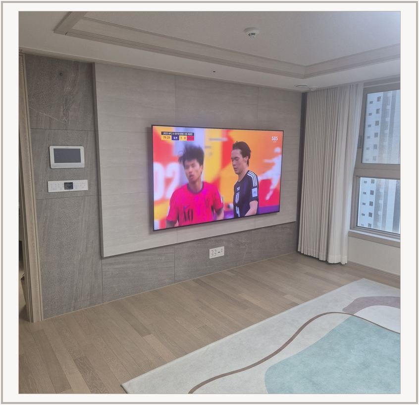 영종 · 미단 · 용유동 벽걸이TV 설치 시 화면 위치를 참고할 수 있는 사진 1
